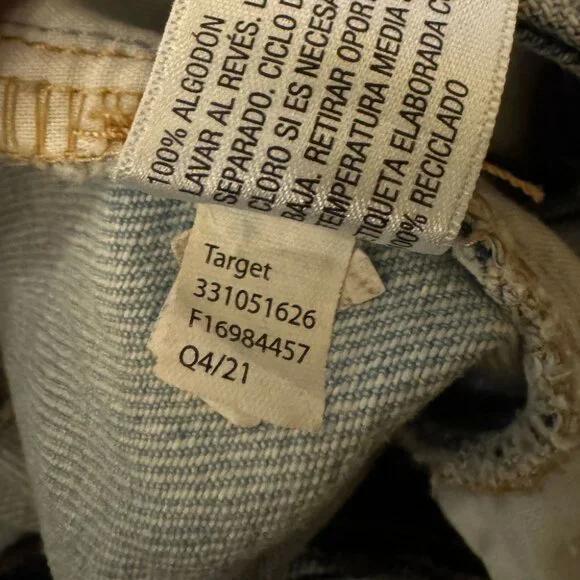 Wild Fable Patchwork Button Fly Blue Jean Shorts Denim - Picture 8 of 8